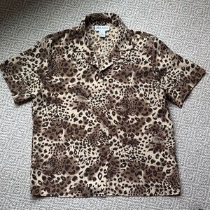 Vintage Women’s  Leopard Cat Print Shirt
